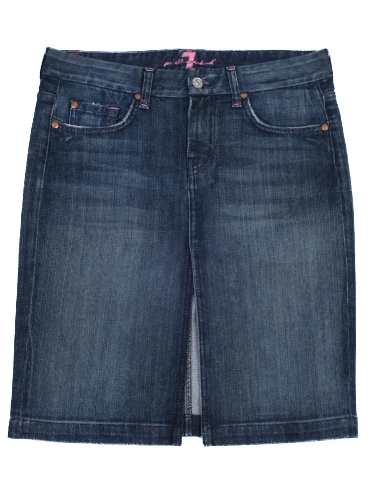 Excellent 7 For All Mankind Denim Skirt Blue Size M