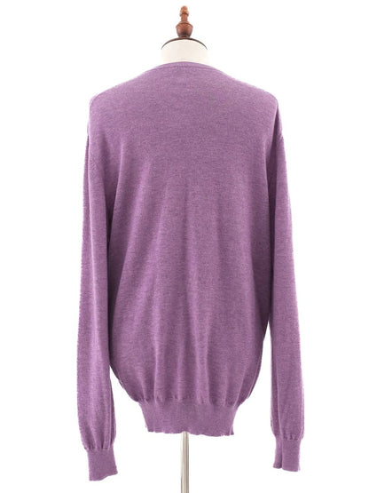 Excellent Ermenegildo Zegna Purple Cashmere V-Neck Sweater Size XL