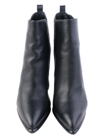 Excellent Kendall+Kylie Black Leather High-Heeled Ankle Boots Size 37.5
