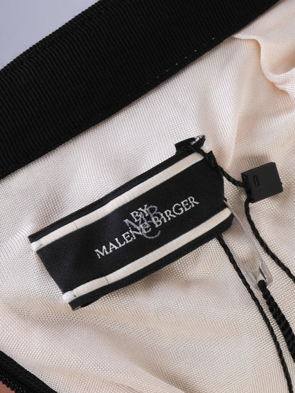 NEW By Malene Birger White Silk Skirt with Black Lace Size XS