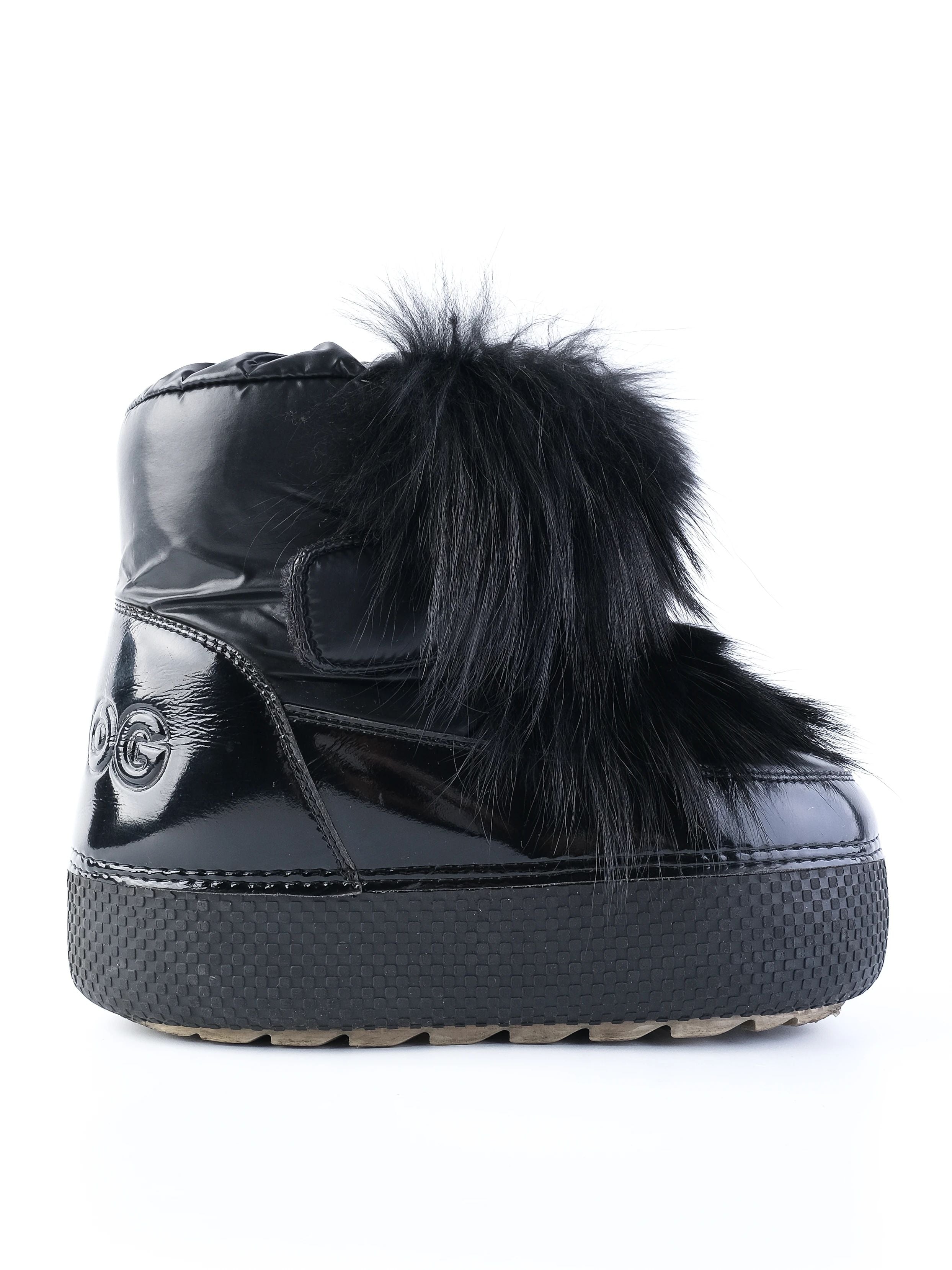 Excellent Jog Dog Kids Winter Boots Black Leather Size 34