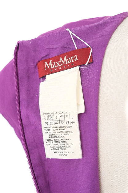 Excellent Max Mara Purple Cotton Dress XL Short Sleeve