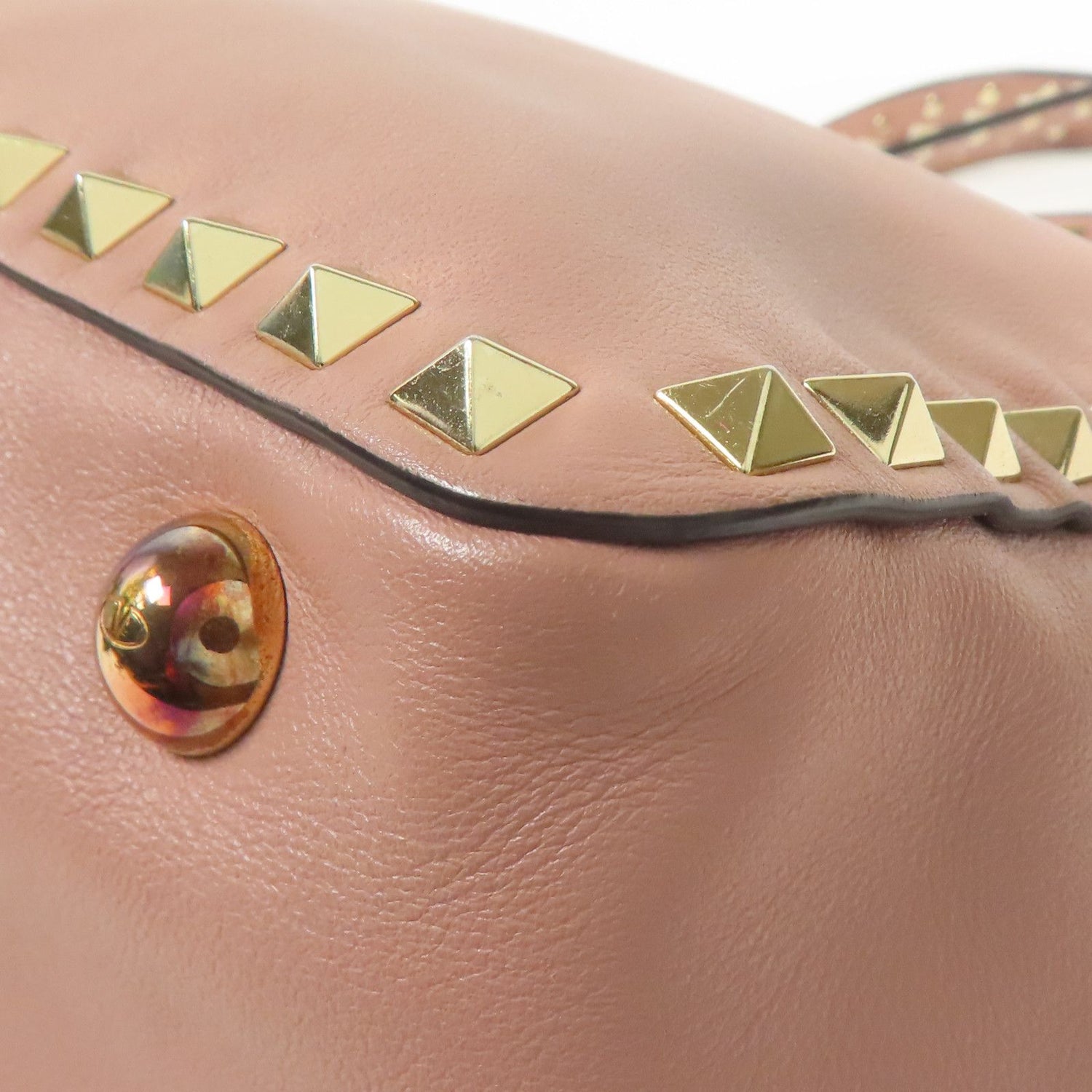Valentino Cowhide Leather 2Way Shoulder Gold Hand-ground Shoulder Bag 2way Shoulder Bag Purple Pink Calfskin (cowhide)