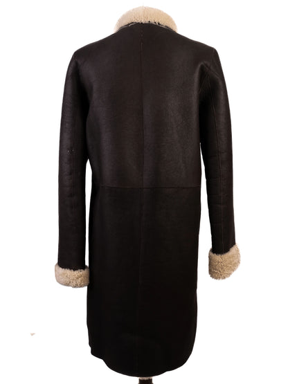 Average Simonetta Ravizza Orange Coat Size S with Shearling