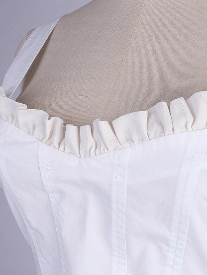 Perfect Elisabetta Franchi White Ruffled Jumpsuit Size 40