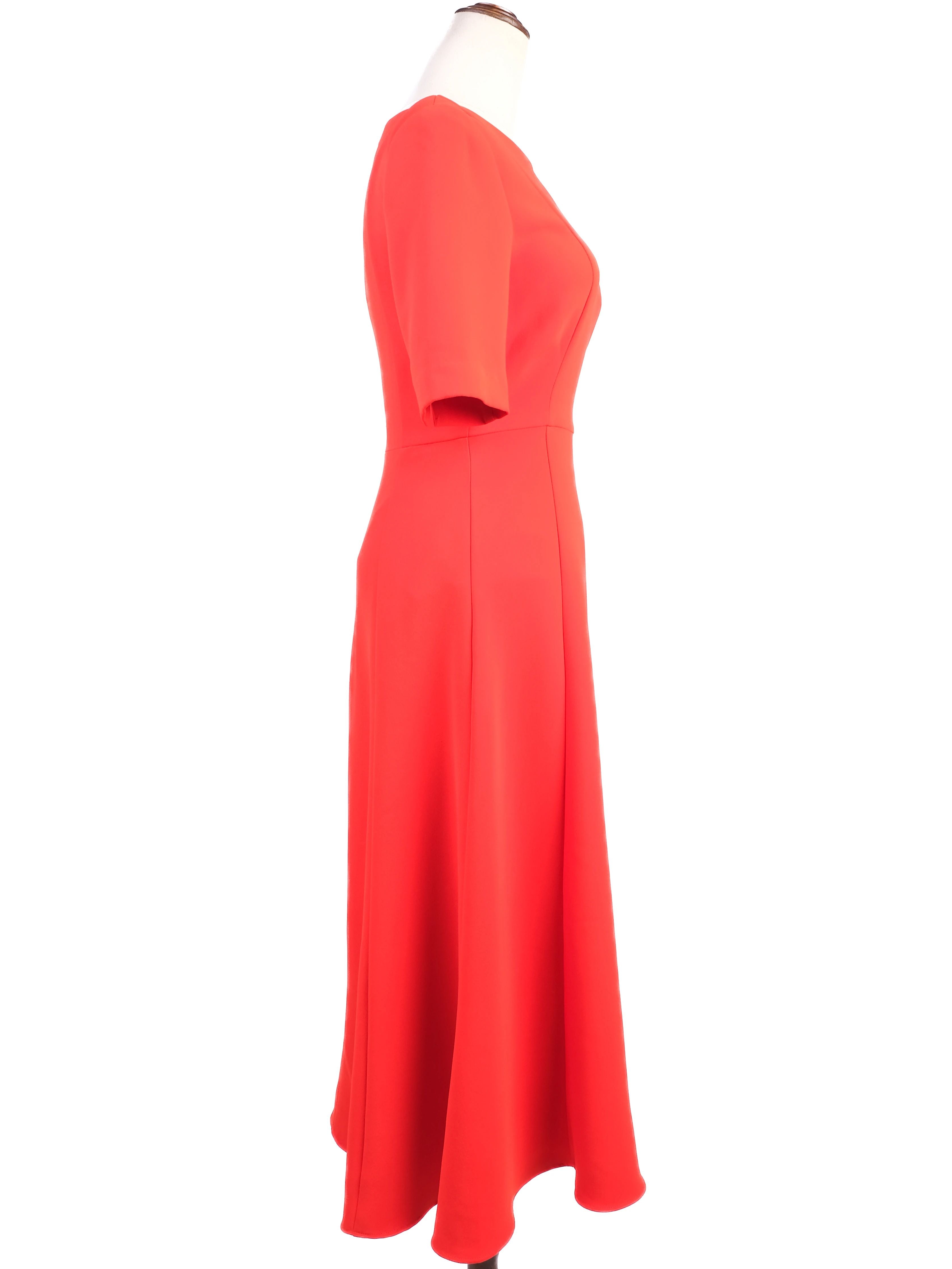 NEW L.K.Bennett Red Midi Dress Polyester Half Sleeves Size N/A