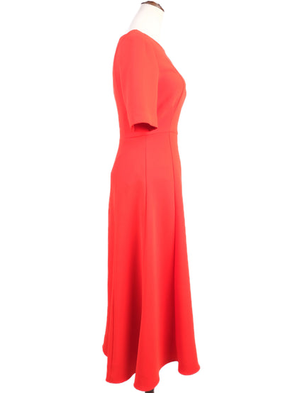 NEW L.K.Bennett Red Midi Dress Polyester Half Sleeves Size N/A