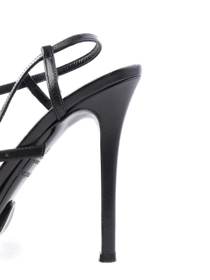 Gianna Meliani Black Leather High-Heeled Shoes Size 39