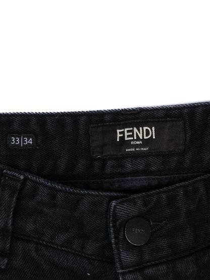 Excellent Fendi Black Cotton Jeans for Men