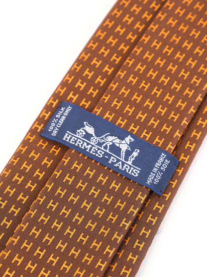 Perfect Hermes Silk Tie Combined Color with Orange Box