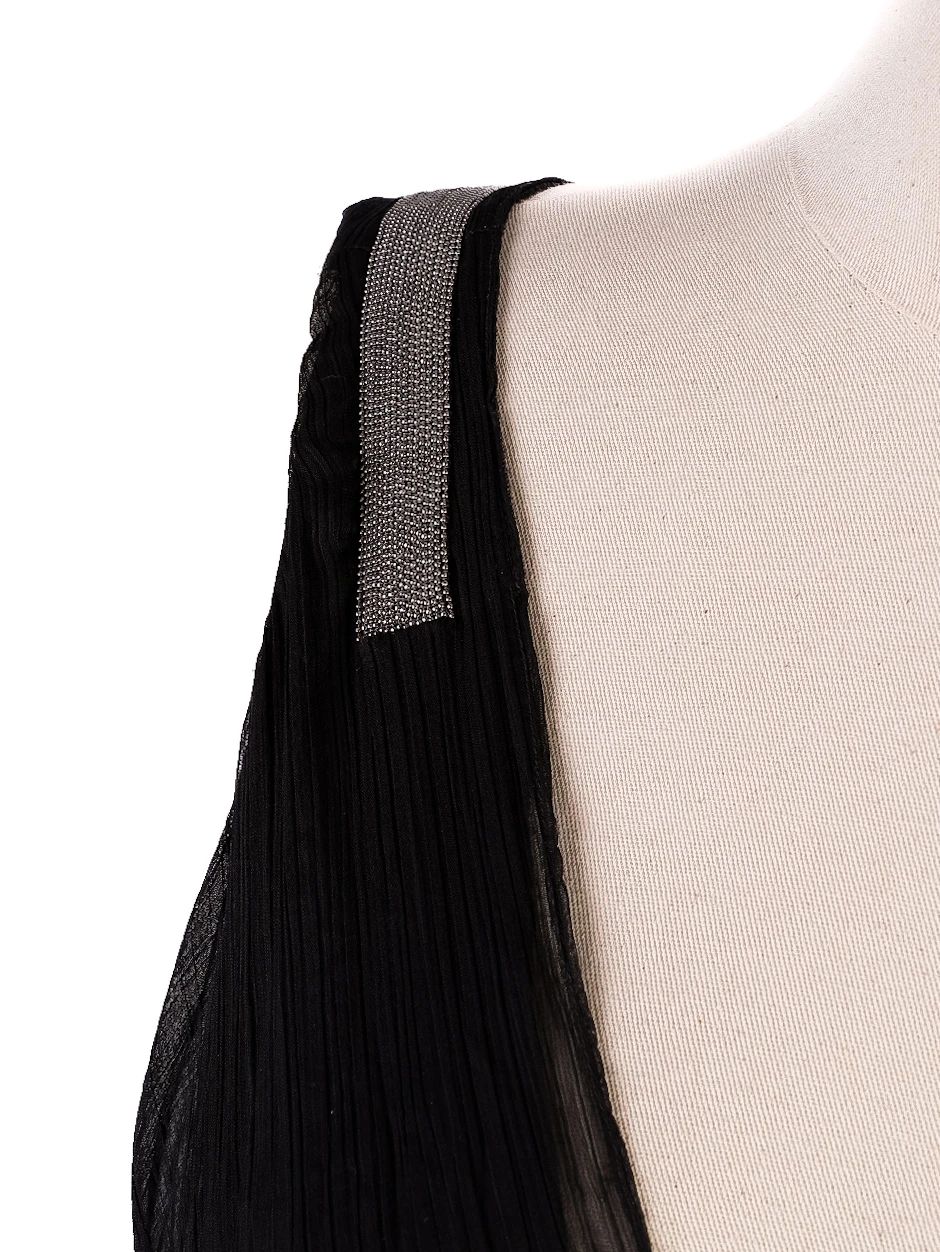 Excellent Fabiana Filippi Black Sleeveless Dress V-Neck Size N/A