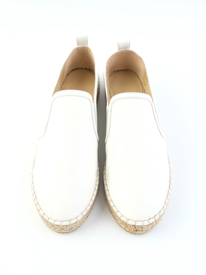NEW Jimmy Choo White Leather Slip-On Espadrilles Women Size 39