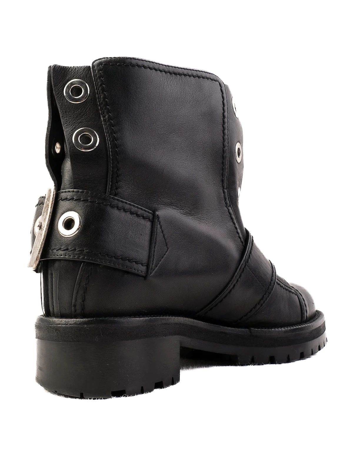 Excellent Alexander McQueen Black Leather WomenÕs Boots Size 35