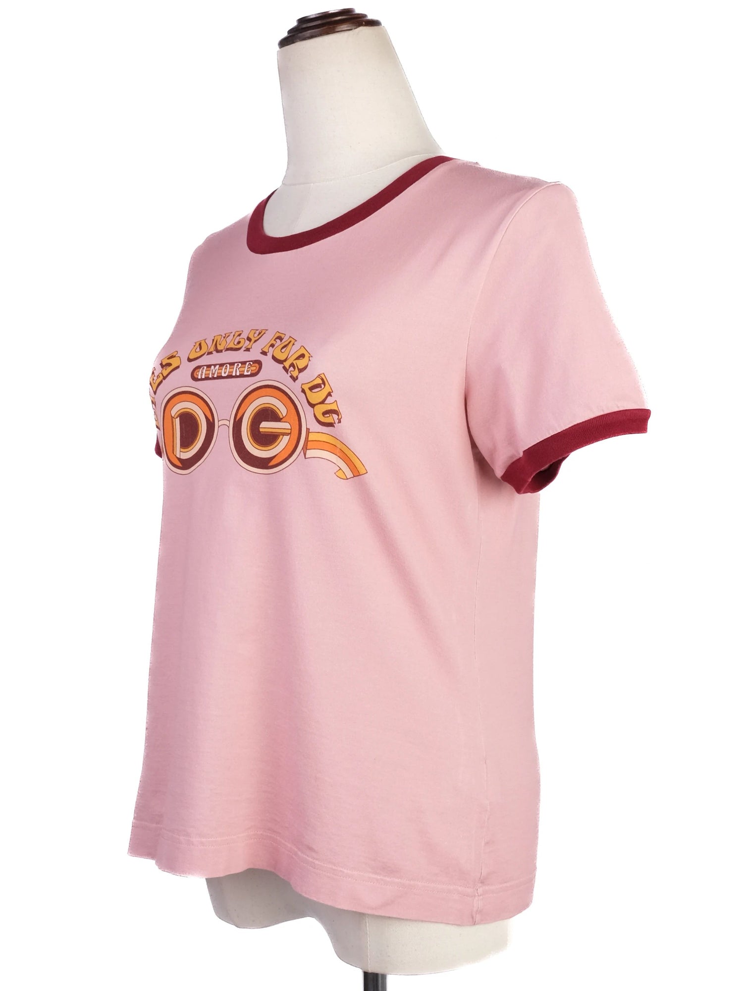 Excellent Dolce Gabbana Pink Graphic T-Shirt Size M - EYES ONLY FOR DG AMORE