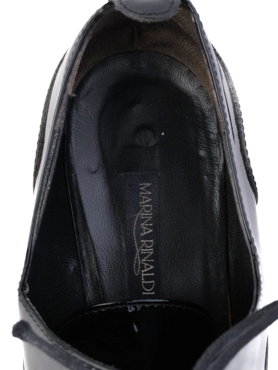 Excellent Marina Rinaldi Black Leather Dress Shoes Size 40