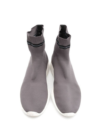 Excellent Prada Gray Sock-Style Sneakers Size 39.5 Women&