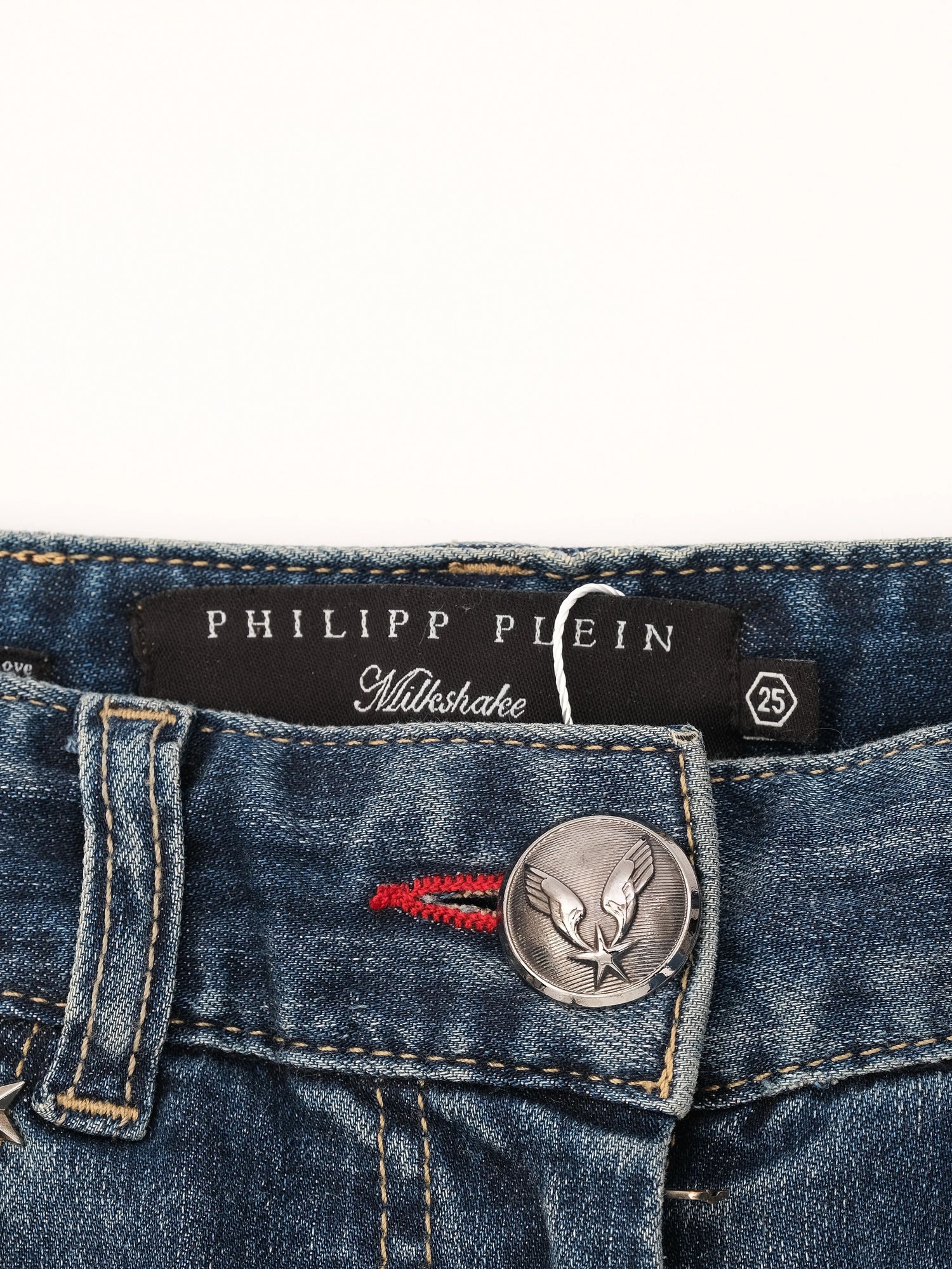 Excellent Phillipp Plein Blue Jeans Size S with Decorative Details