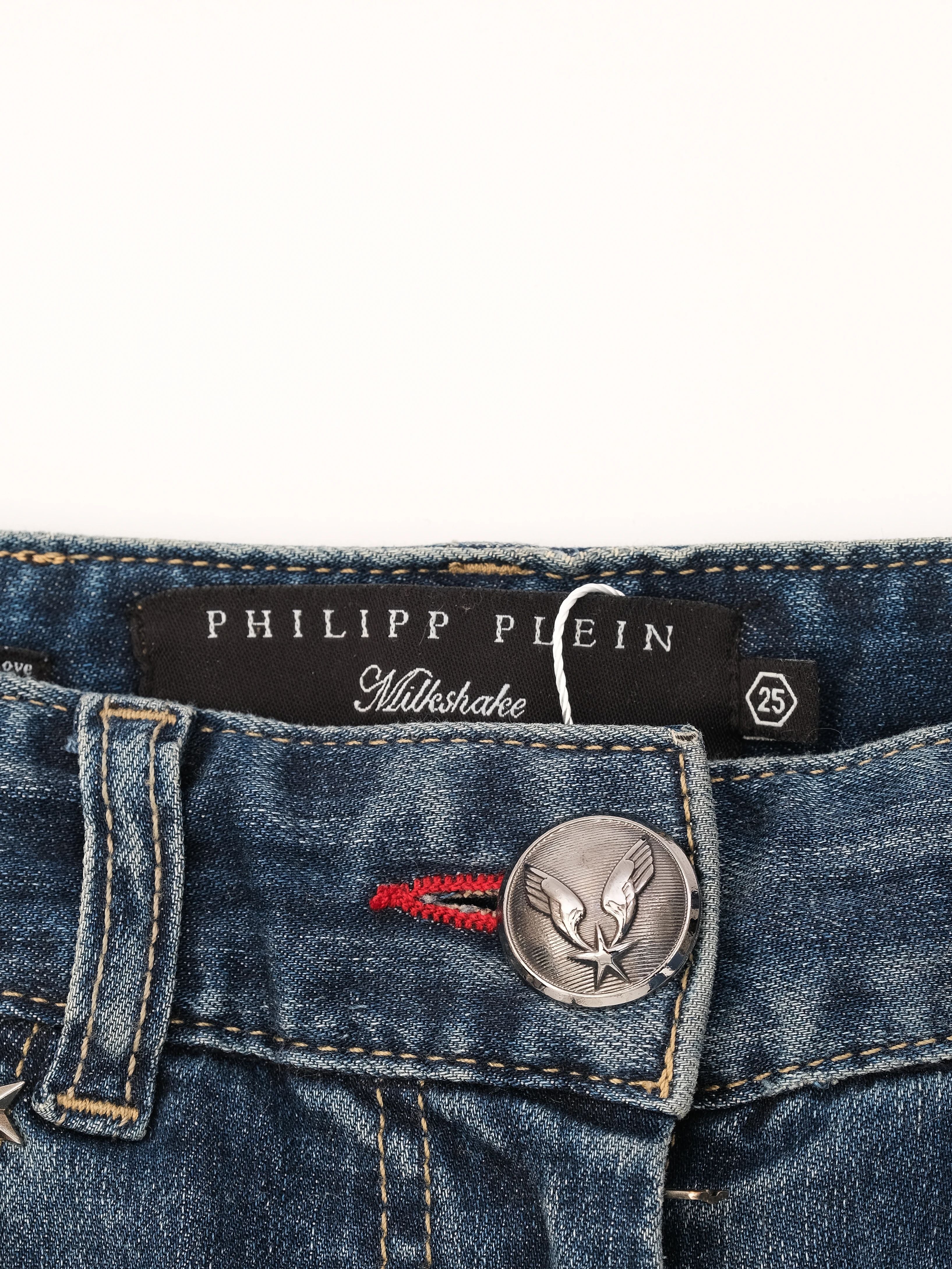 Excellent Phillipp Plein Blue Jeans Size S with Decorative Details