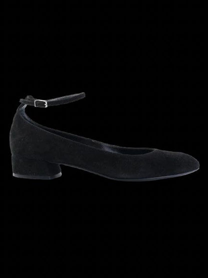 Excellent Casadei Black Genuine Suede Heels Size 36.5