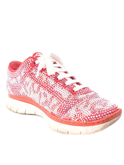 Excellent Lesilla Red Rhinestone Sneakers Women&