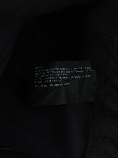 Excellent Theory Black Pinstripe Trousers Size S Wool