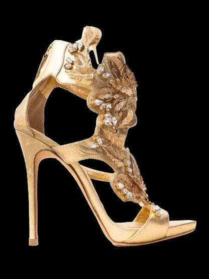 Excellent Giuseppe Zanotti Yellow High-Heeled Sandals Size 37.5