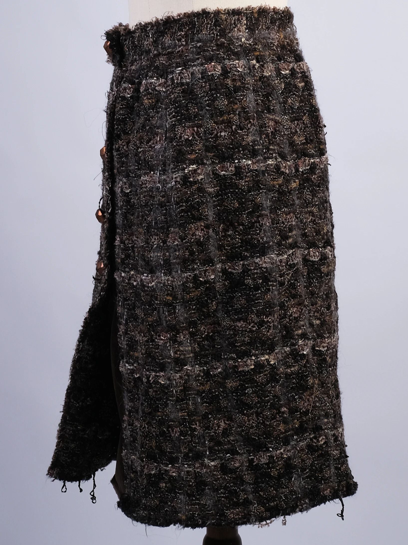 Excellent Dolce Gabbana Black Wool Knee-Length Skirt Size S