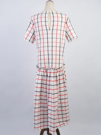Excellent Rosie Assoulin WomenÕs L White Red Checkered Dress Size L