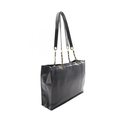 Chanel Black Deca Coco Mark Tote Bag Lambskin (sheep Leather)