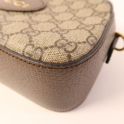 Gucci Painted Canvas Gg Supreme Messenger Gold Shoulder Bag Brown Beige/brown Pvc Coated Canvas 476466