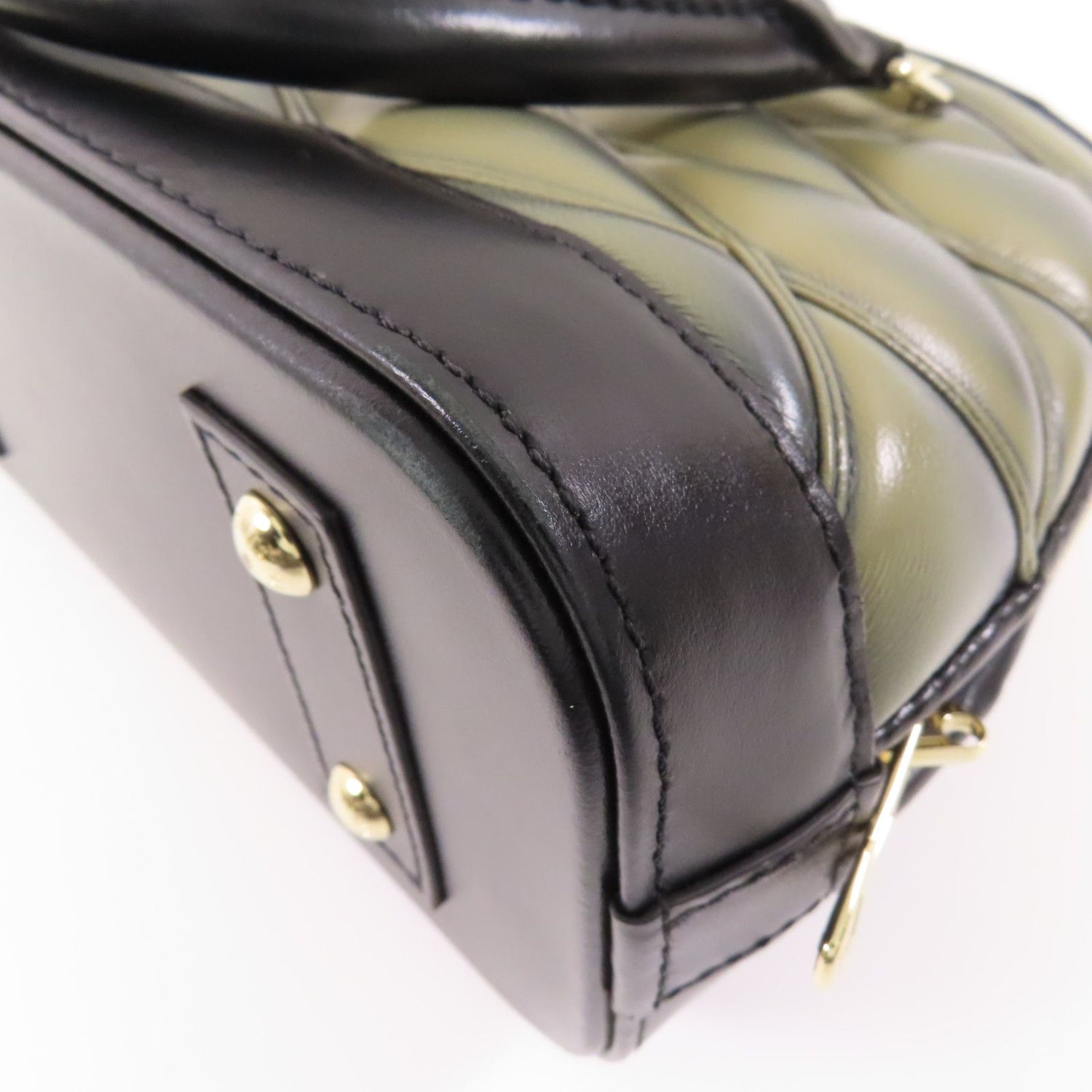 Louis Vuitton Cowhide Leather Alma Bb Handmade Bag Gray Black Handbag M 23576