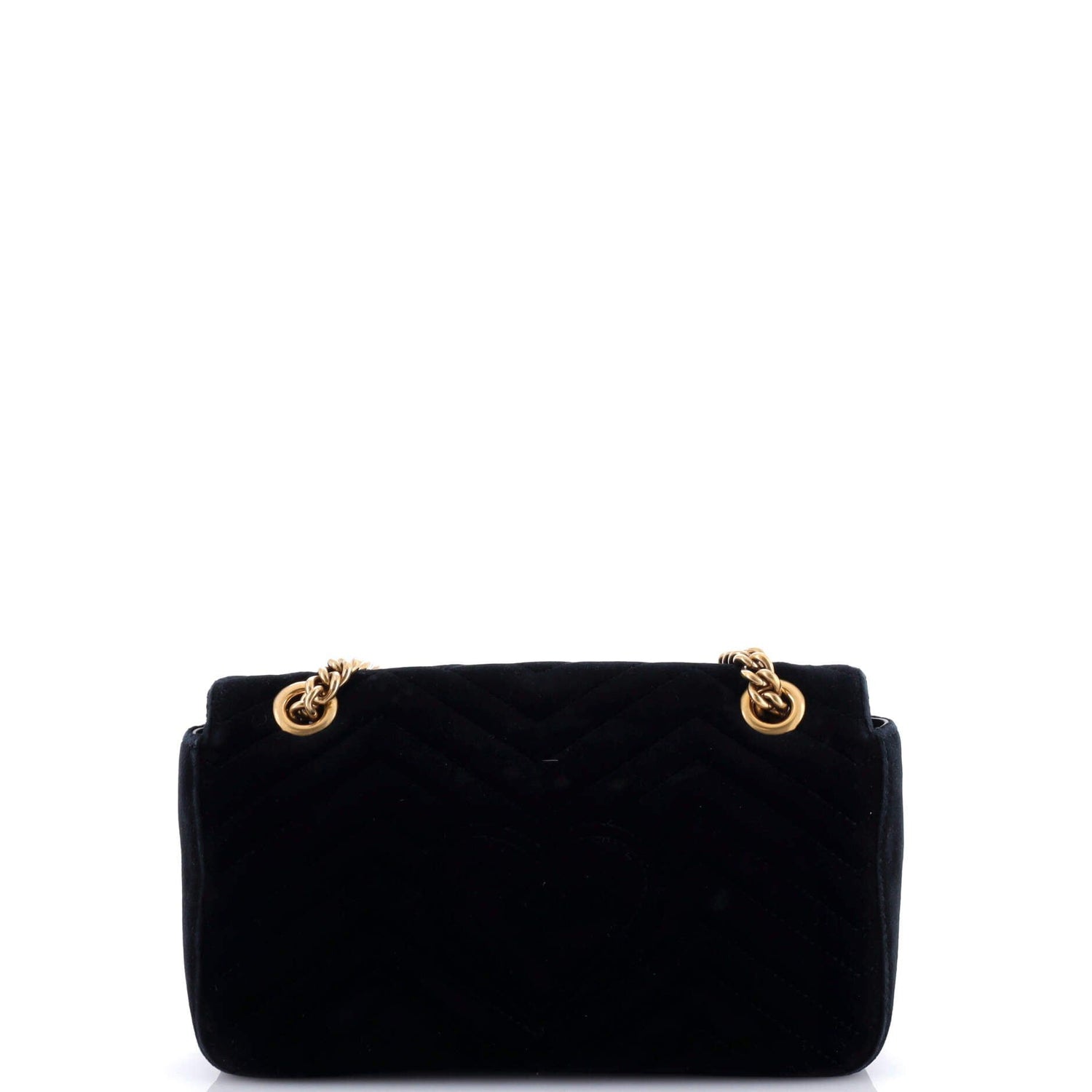 Gucci GG Marmont Flap Bag Crystal Embellished Matelasse Velvet Medium