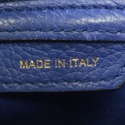 Celine Cowhide Leather Micro Luggage Golden Shoulder Back Bag Blue Calfskin (cowhide)