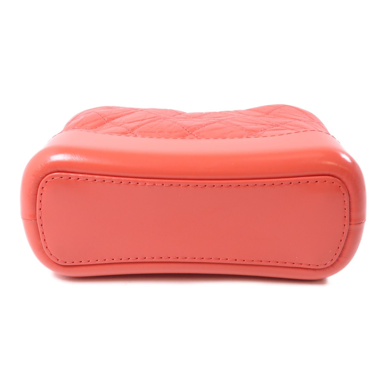 Chanel Goatskin Quilted Small Gabrielle Hobo Orange Pink