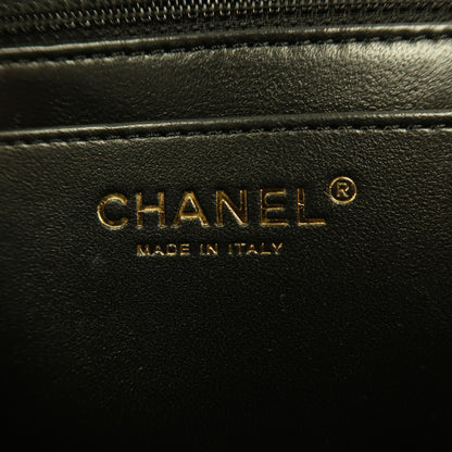Chanel Black Sheepskin Leather Chain Shoulder Gold Leather Hand Grinded Shoulder And Back Bag Black 2way Shoulder