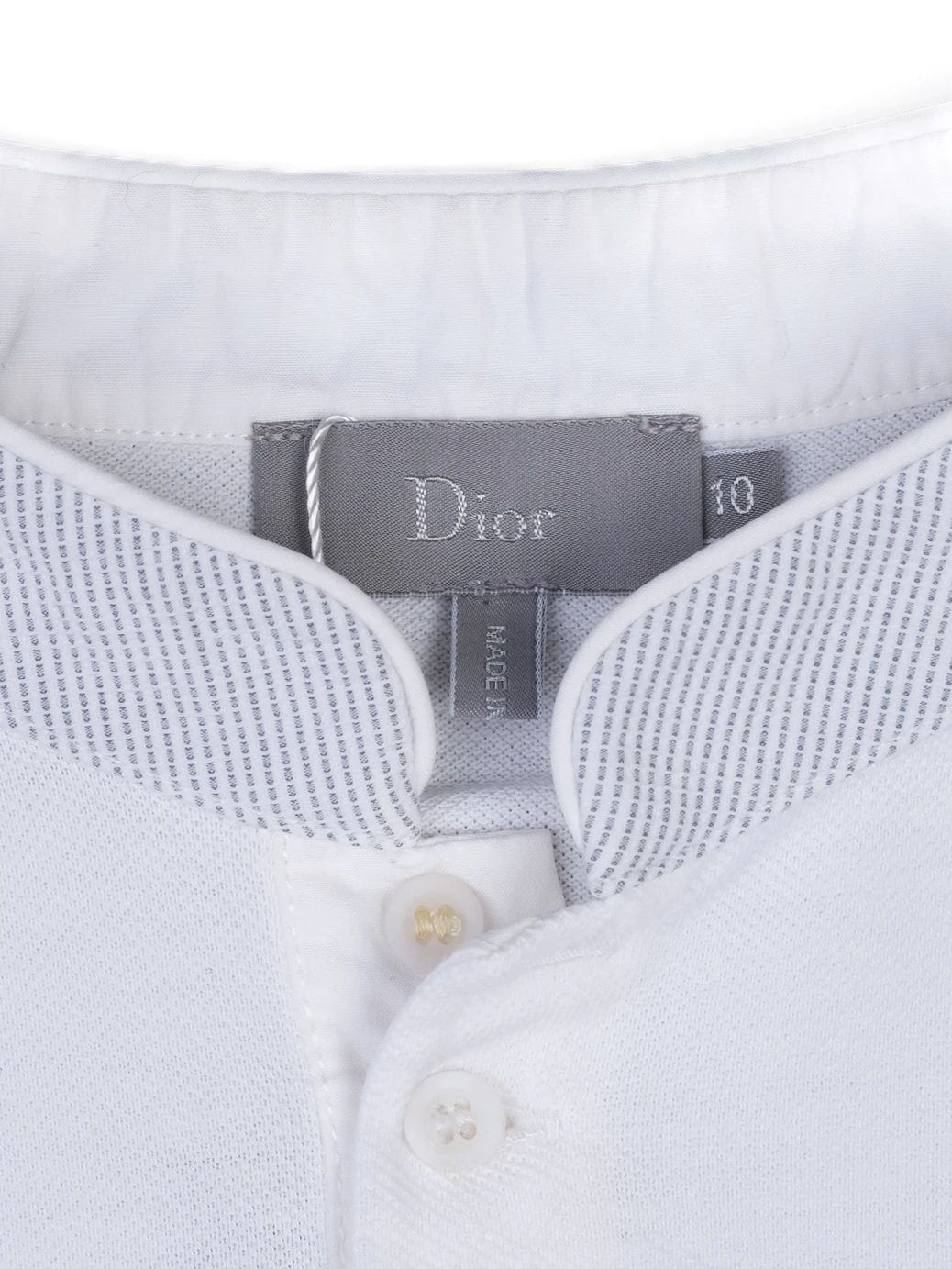 Excellent Dior White Cotton Shirt Size 10 for Kids with Button Details