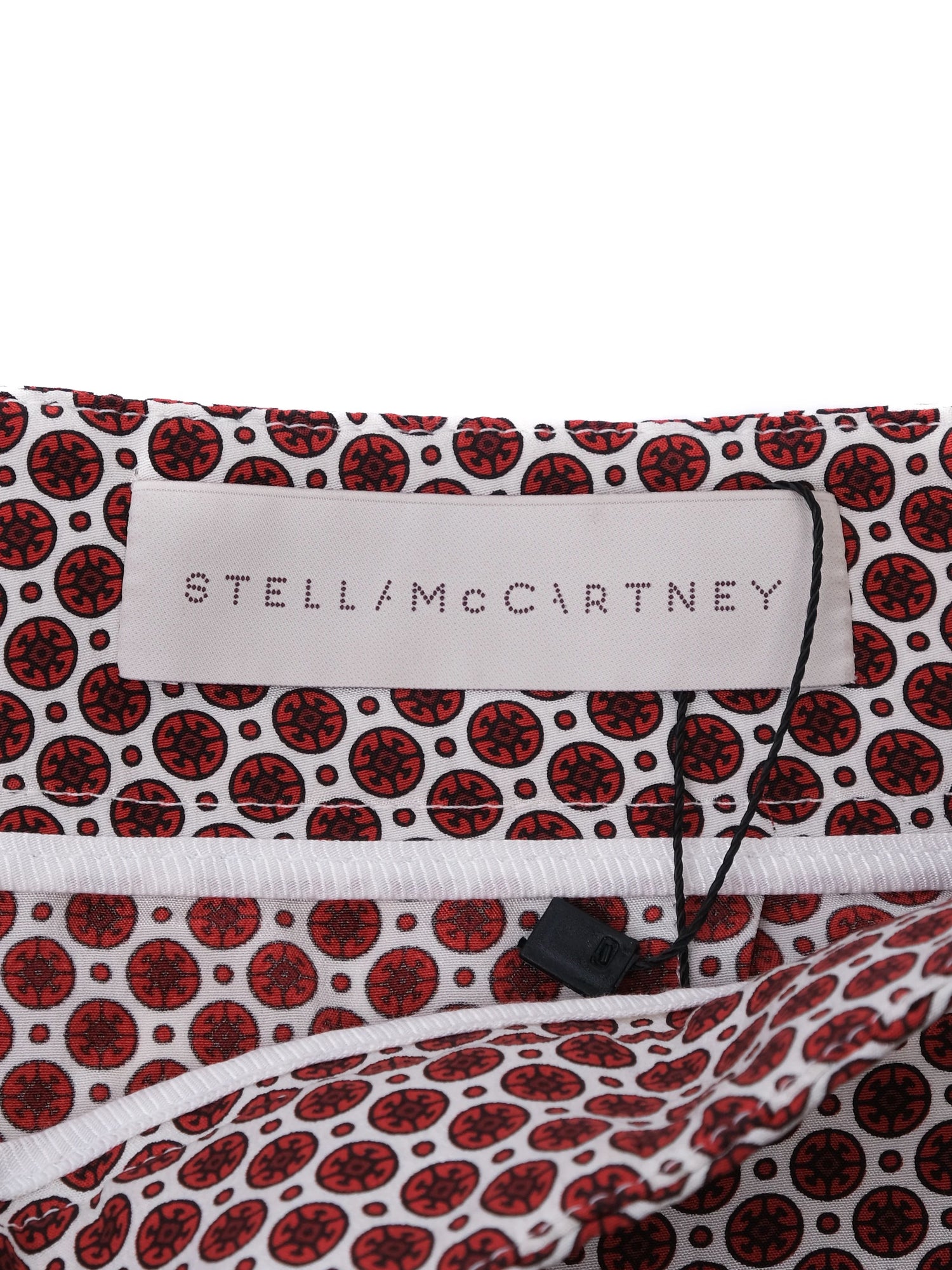 Excellent Stella McCartney Silk XS Pants Red White Pattern