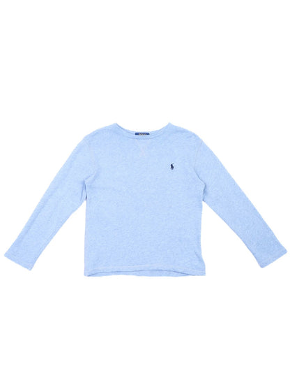 Excellent Polo Ralph Lauren Blue Long-Sleeve Shirt Size 8 for Kids