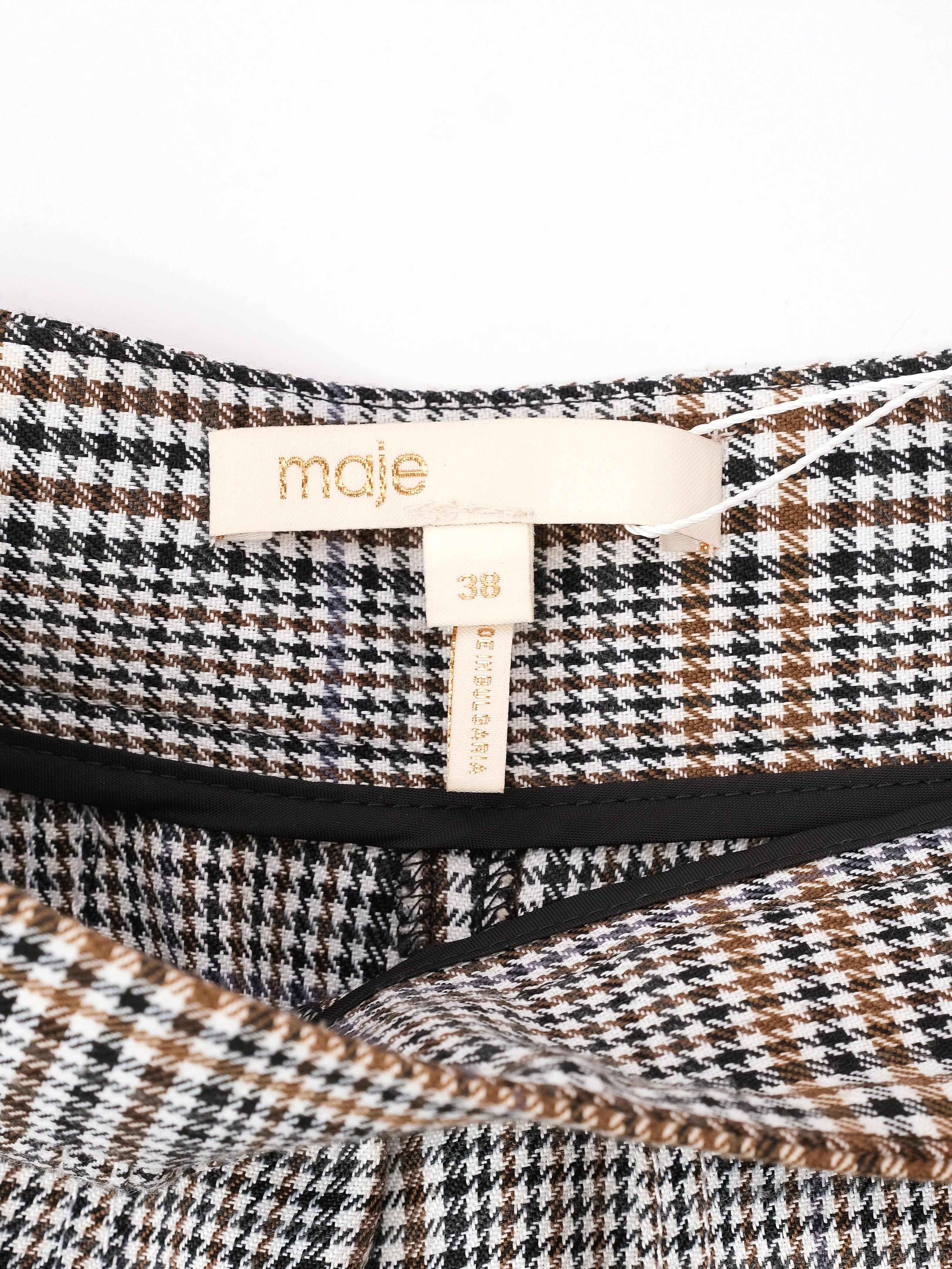 Maje Gray Plaid Culottes Women&