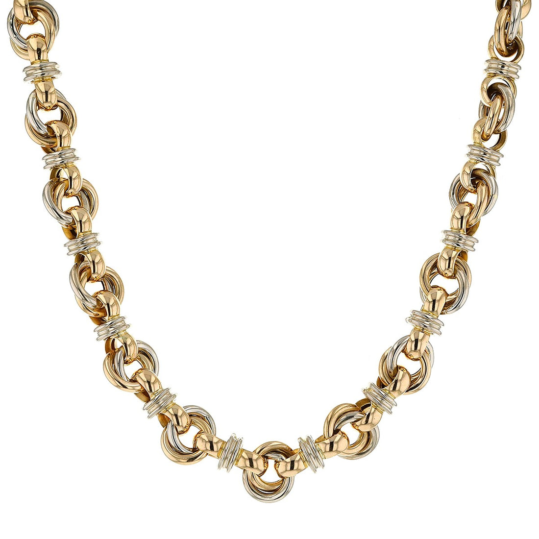 Caplain three tones gold necklace