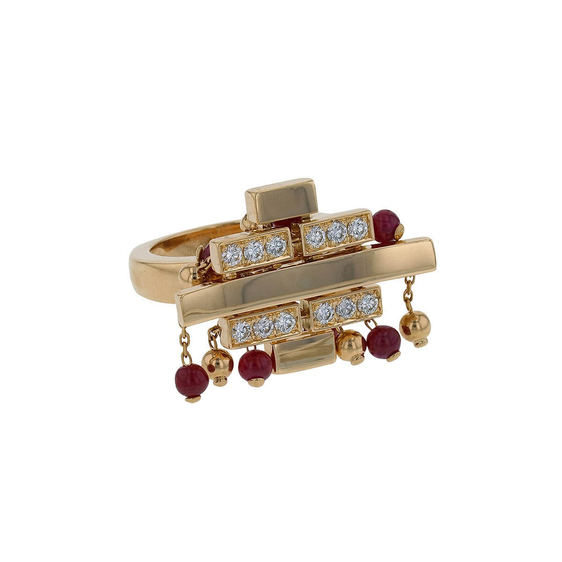 Cartier Baiser du Dragon gold, diamonds and rubies ring