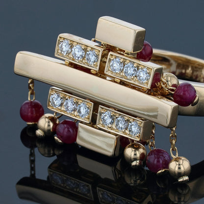 Cartier Baiser du Dragon gold, diamonds and rubies ring