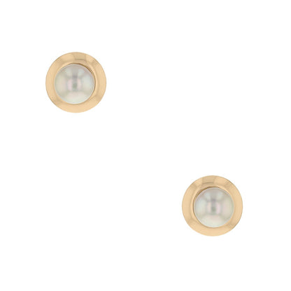 Cartier cultured pearls and gold earrings