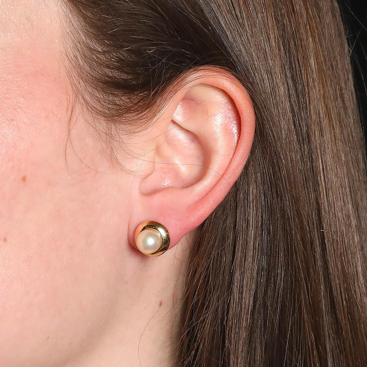 Cartier cultured pearls and gold earrings