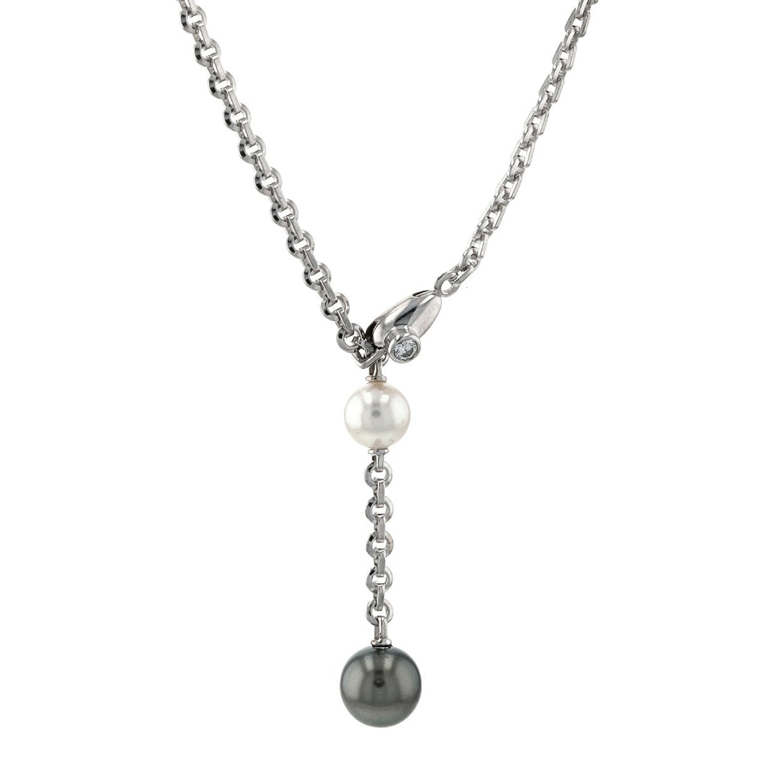 Cartier diamonds, cultured pearls and gold necklace