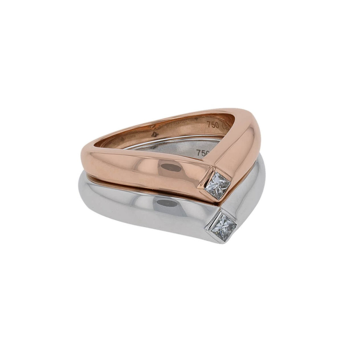 Cartier diamonds, white and rose gold rings