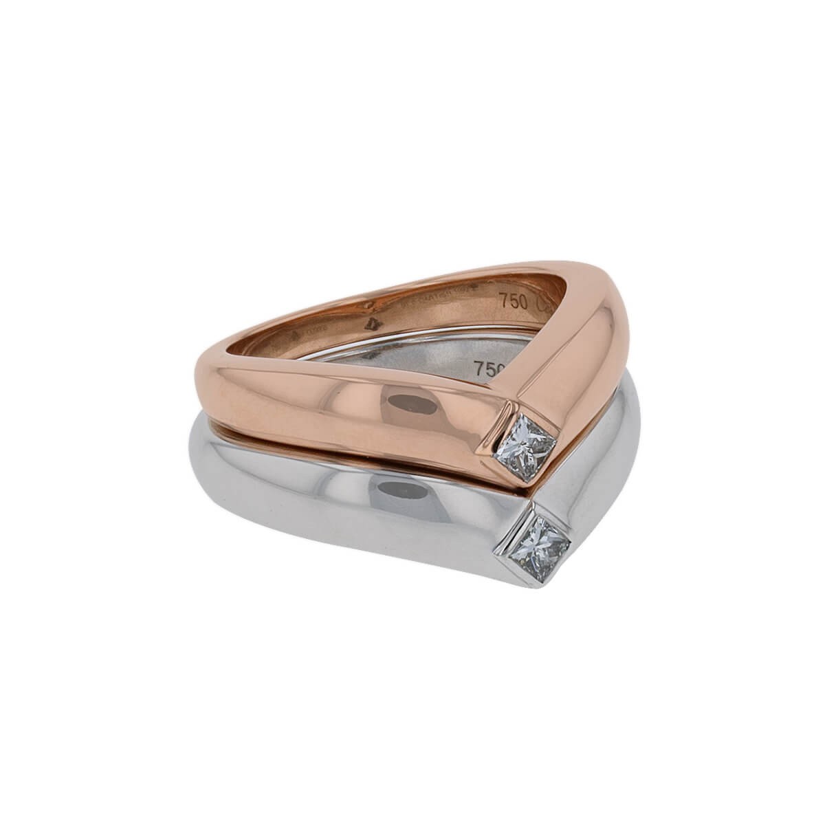Cartier diamonds, white and rose gold rings