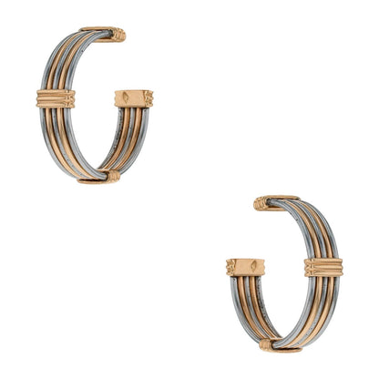 Cartier stainless steel and gold earrings