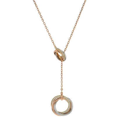 Cartier Trinity three tones gold and diamonds necklace