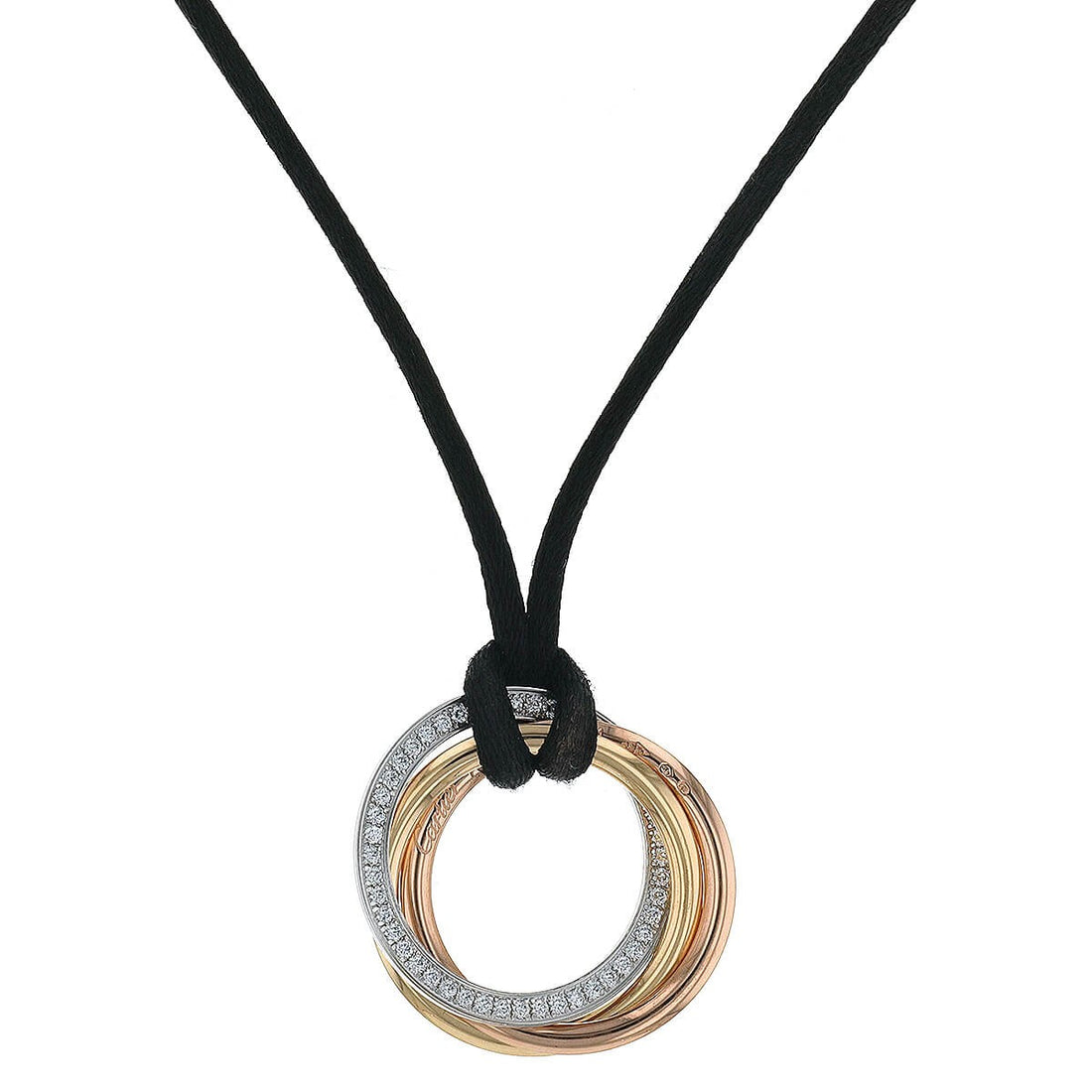 Cartier Trinity three tones gold and diamonds necklace
